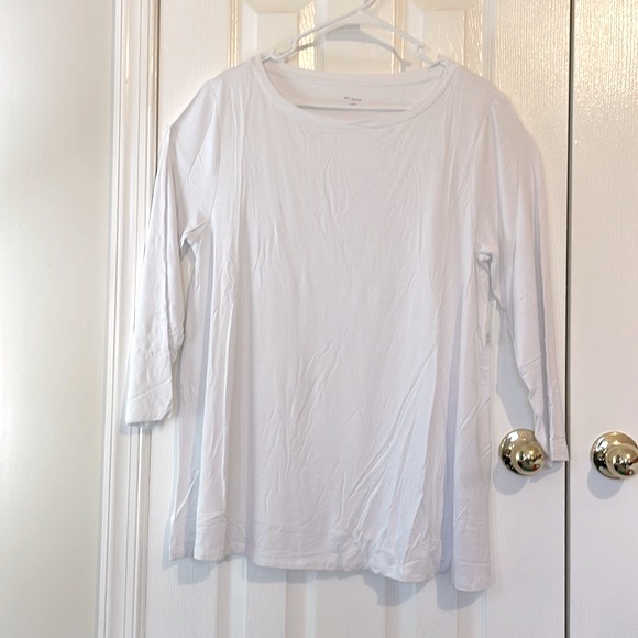 White 3/4 sleeve swing tee shirt, crew neck, XL, NWT - Picture 1 of 9